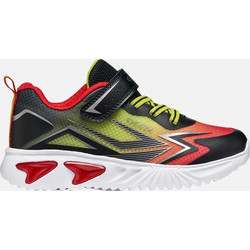 Geox Assister Παιδικά Sneakers με Φωτάκια Μαύρα Κόκκινα Πράσινα J66DZB02A9JC0048