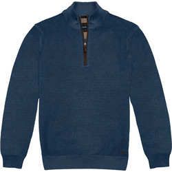 Double Ανδρική Πλεκτή Μπλούζα με Φερμουάρ Navy Μπλε KNIT-06