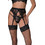 Milena By Paris Ζαρτιέρες με Δαντέλα See Through Μαύρες 5417