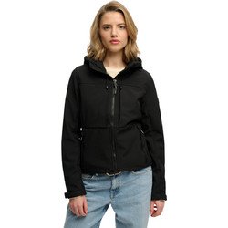Superdry Γυναικείο Μπουφάν Χειμωνιάτικο Softshell Μακρύ Μαύρο W5012069A-9KK