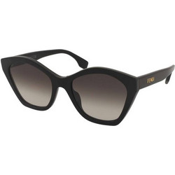 Fendi FE40175I 01F Γυναικεία Γυαλιά Ηλίου Πολυγωνικά Κοκάλινα Μαύρα με Καφέ Φακό