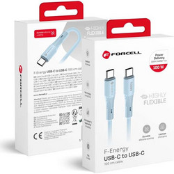 Forcell F-Energy C347 USB-C to USB-C 100W 1m Blue 5903396395505