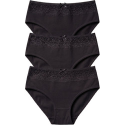 Namaldi Βαμβακερά Γυναικεία Slip με Δαντέλα Μαύρα 3Pack 239