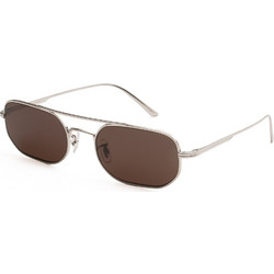 Oliver 503671 5219 Ανδρικά Γυαλιά Ηλίου Τετράγωνα Μεταλλικά Ασημί με Καφέ Φακό