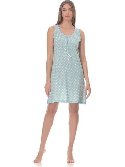 PNN Nightwear Antonella Νυχτικό Εγκυμοσύνης Βαμβακερό Καλοκαιρινό Πράσινο Mint 0231-0220