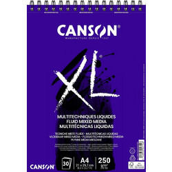 Canson XL Fluid Μπλοκ Σχεδίου A4 Mixed Media 250gr/m² 30 Φύλλα