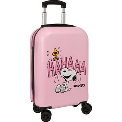 Safta Snoopy 612639851 Παιδική Βαλίτσα Καμπίνας 55x38x20cm με 4 Ρόδες Ροζ