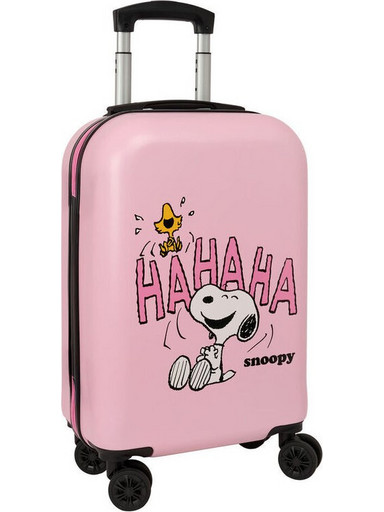 Safta Snoopy 612639851 Παιδική Βαλίτσα Καμπίνας 55x38x20cm με 4 Ρόδες Ροζ