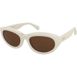 Max Mara MM0203 25E Γυναικεία Γυαλιά Ηλίου Οβάλ Κοκάλινα Λευκά με Καφέ Φακό