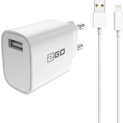 2GO 797253 Φορτιστής με Καλώδιο Lightning με Θύρα USB-A 10W