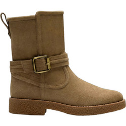 Clarks Γυναικεία Μποτάκια Αστραγάλου Suede Ταμπά με Χοντρό Χαμηλό Τακούνι 26182890