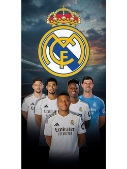Real Madrid Παιδική Πετσέτα Θαλάσσης Microfiber Μπλε 70x140cm 8435746914304