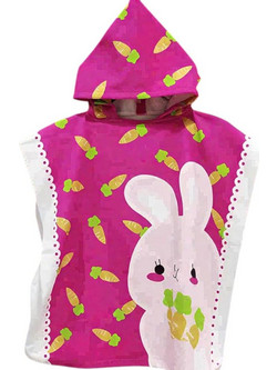 QueenMother Bunny Παιδικό Πόντσο Θαλάσσης Microfiber Φούξια 59x59cm PNC14