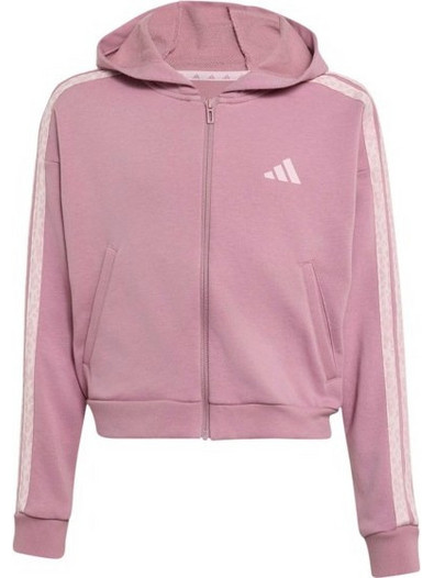 Adidas Παιδική Ζακέτα Φούτερ με Κουκούλα και Φερμουάρ Ροζ KC7204