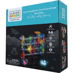 Cleverclixx Magnetic Tiles Ball Run Dazzling Lights Pack Intense