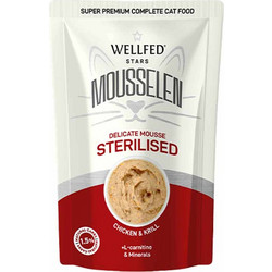 Wellfed Mousselen Sterililised with Chicken & Krill 40gr