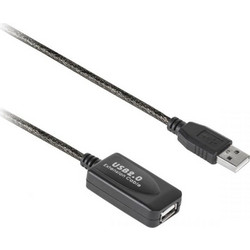 DM-3888-10 Καλώδιο Braided USB-A Male 2.0 to USB-A Female 10m Black