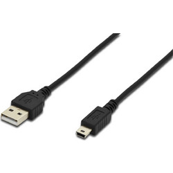 Digitus AK-300130-018-S Καλώδιο USB-A Male 2.0 to USB-B Mini Male 1.8m Black
