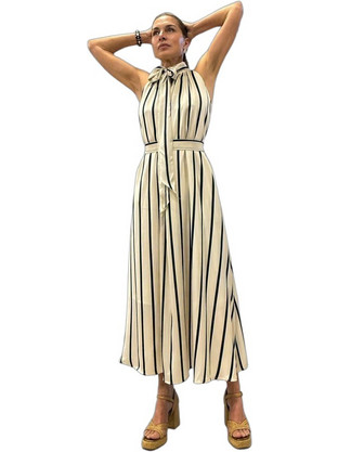 Matis-Fashion Maxi Καλοκαιρινό Βραδινό Φόρεμα Εκρού 2126905