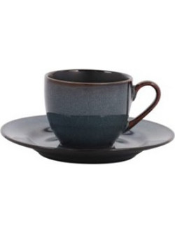 Cryspo Trio PortoFino Σετ Φλιτζάνια Espresso & Ελληνικού Καφέ Πορσελάνης Μπλε 100ml 6τμχ TRIO25.052.17