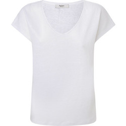 Pepe Jeans Lottie Γυναικείο Καλοκαιρινό Top Λινό Λευκό PL505821-800