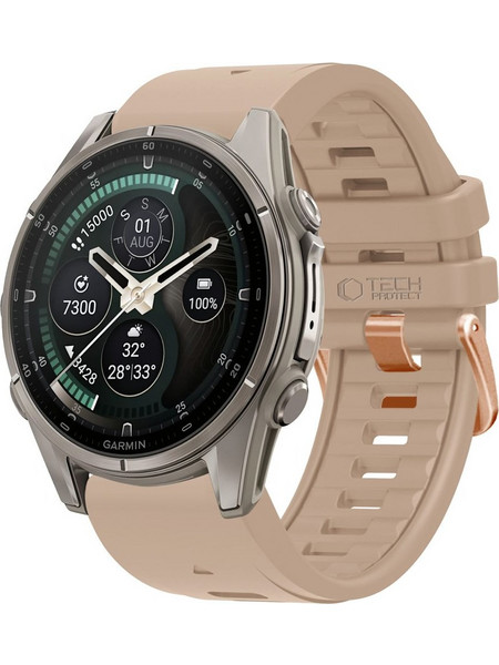 Tech-Protect Silicone Λουράκι Σιλικόνης Walnut (Garmin Fenix 5S / 5S Plus / 6S / 6S Pro / 7S / 7S Pro / 8 43mm)