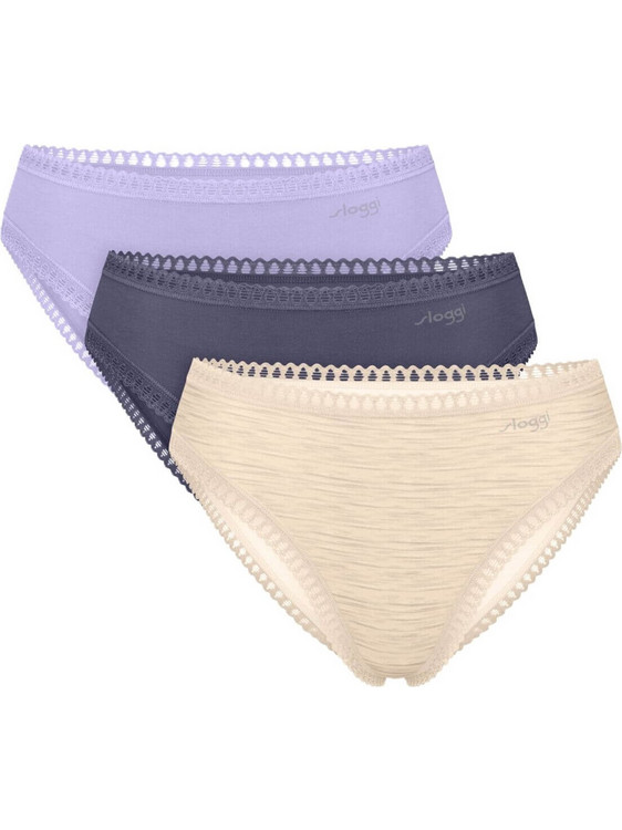 Sloggi GO Crush Βαμβακερά Ψηλόμεσα Γυναικεία Slip 3Pack 10219672-M026