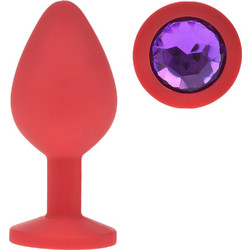 Guilty Toys Medium Πρωκτική Σφήνα Diamond Plug 8cm Κόκκινη Μωβ