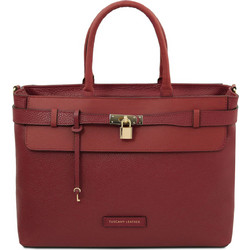 Tuscany Leather Tenace Γυναικεία Τσάντα Χειρός Δερμάτινη Μπορντό TL142590