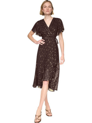 DKNY Midi Βραδινό Φόρεμα Κρουαζέ Σοκολατί DD6G2964-O6Y