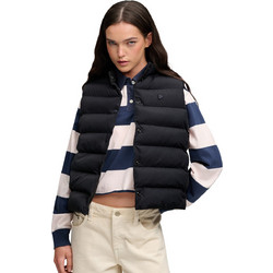 Superdry Αμάνικο Γυναικείο Μπουφάν Puffer Κοντό Μαύρο W5012196A-PIJ