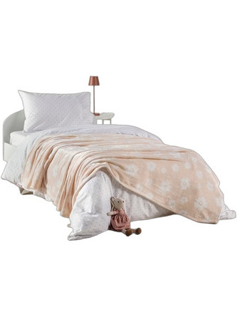 Kentia Bonny Παιδική Κουβέρτα Fleece Floral 160x220 Μπεζ