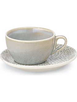 Cryspo Trio Σετ Φλιτζάνια Cappuccino & Τσαγιού Πορσελάνης Μπεζ 230ml 6τμχ 47.160.16