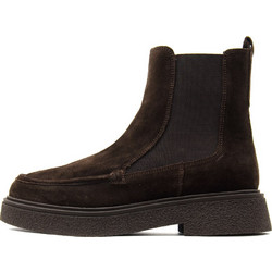 Gioseppo Γυναικεία Μποτάκια Chelsea Suede Σοκολατί με Χοντρό Χαμηλό Τακούνι 80694