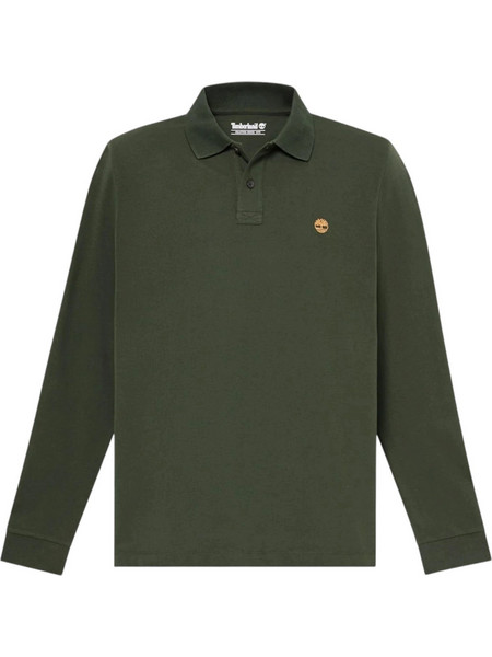 Timberland Ανδρική Μπλούζα Polo Μακρυμάνικη Χακί TBC0YHDGU31