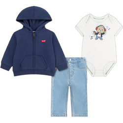 Levi's Βρεφικό Σετ για Αγόρι Χειμωνιάτικο Navy Μπλε Γαλάζιο Λευκό 6ER557-BCF