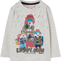 Boboli Παιδικό T-Shirt Μακρυμάνικο Γκρι 544047-7359