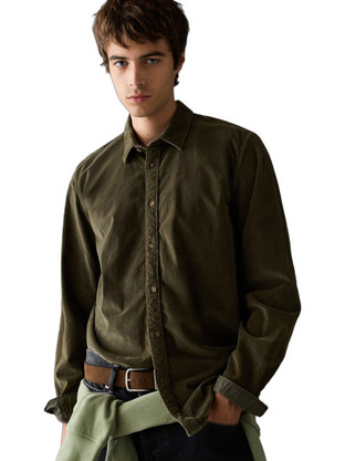 Pepe Jeans Ανδρικό Πουκάμισο Κοτλέ Πράσινο PM3091440-776