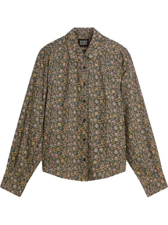 Scotch & Soda Μακρυμάνικο Γυναικείο Πουκάμισο Χακί U9B01726T