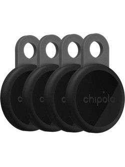 Chipolo Loop Anti-Lost Trackers Apple Find My / Google Find My Device Black 4 Pack
