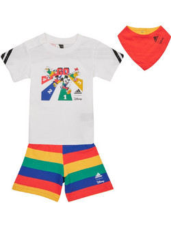 Adidas Disney Mickey Mouse Βρεφικό Σετ Καλοκαιρινό Λευκό Κόκκινο Κίτρινο HR9490