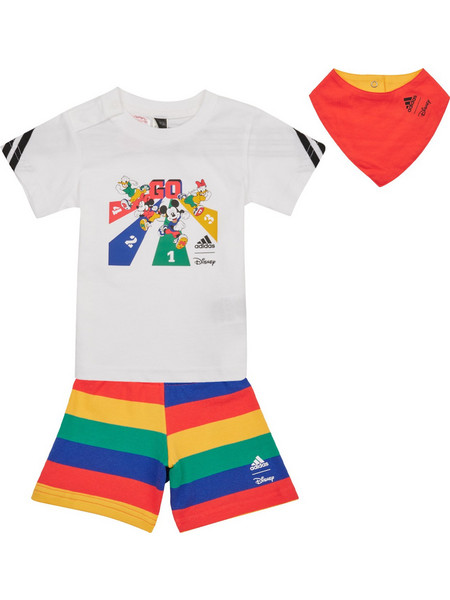 Adidas Disney Mickey Mouse Βρεφικό Σετ Καλοκαιρινό Λευκό Κόκκινο Κίτρινο HR9490
