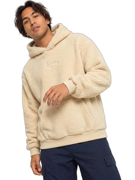Karl Kani Signature Essential Teddy Ανδρικό Φούτερ με Κουκούλα Μπεζ KM-HD051-023-21CHN