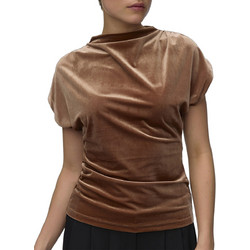 Vero Moda Γυναικείο Χειμερινό Top Βελούδινο Καφέ 10352215