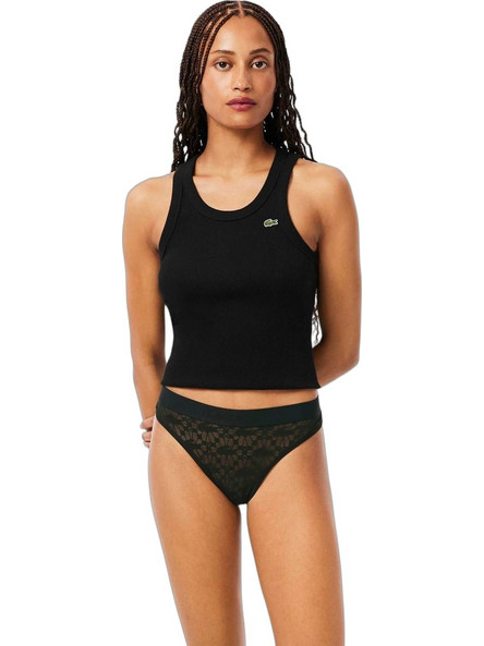 Lacoste Γυναικείο String με Δαντέλα Μαύρο 38F1064