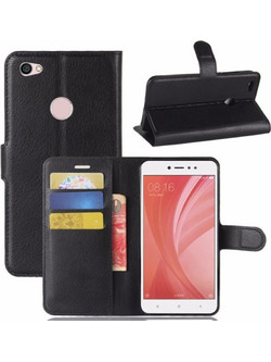 Βιβλίο Θήκη Για Xiaomi Redmi Note 5A/5A PRIME δερμάτινο μαζί με Stand - Μαύρο