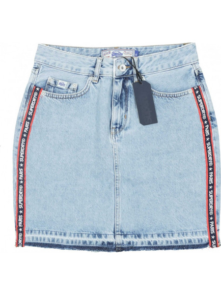 Superdry Μίνι Φούστα Τζιν Μπλε G72022CR