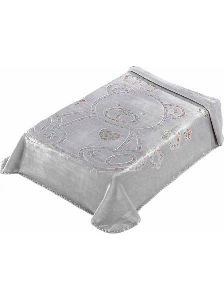 Morven 3D Art Baby I04 Κουβέρτα Κούνιας Βελουτέ 110x140 Γκρι