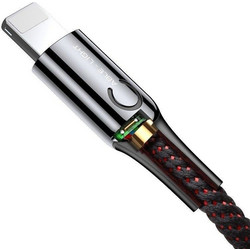 Baseus C-shaped LED Intelligent Power-Off Καλώδιο to Lightning 1m Black CALCD-01