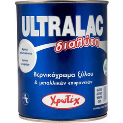 Χρωτέχ Ultralac Ριπολίνη Διαλύτου Ξύλου & Μετάλλου 260 Λευκό Gloss 2.5lt